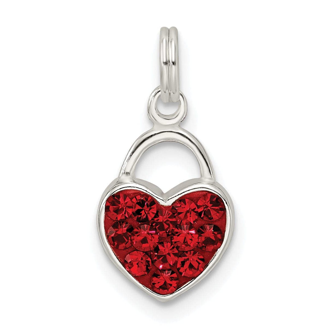 Lovely Rita's Pendants & Charms Sterling Silver Red Crystal Love Heart Charm