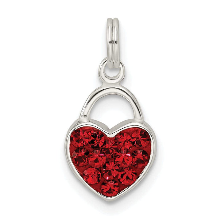 Lovely Rita's Pendants & Charms Sterling Silver Red Crystal Love Heart Charm