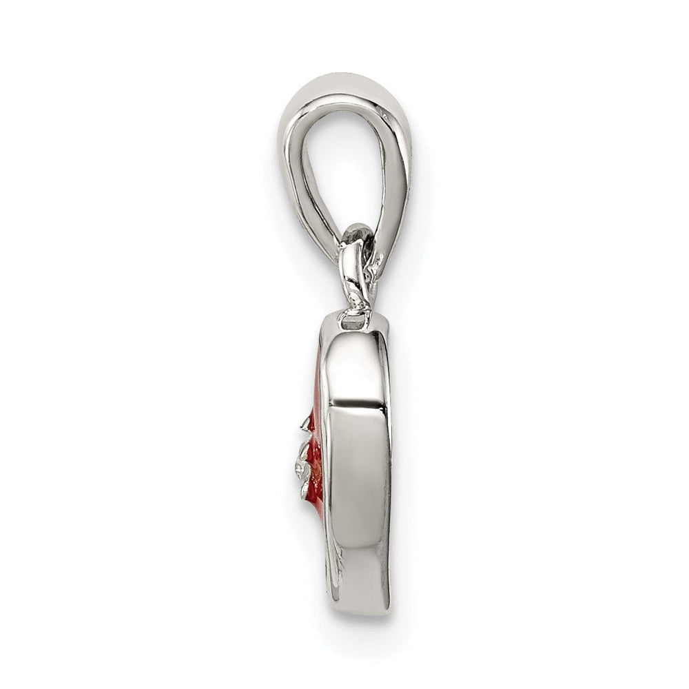 Lovely Rita's Pendants & Charms Sterling Silver Red Enameled C.Z Heart Pendant