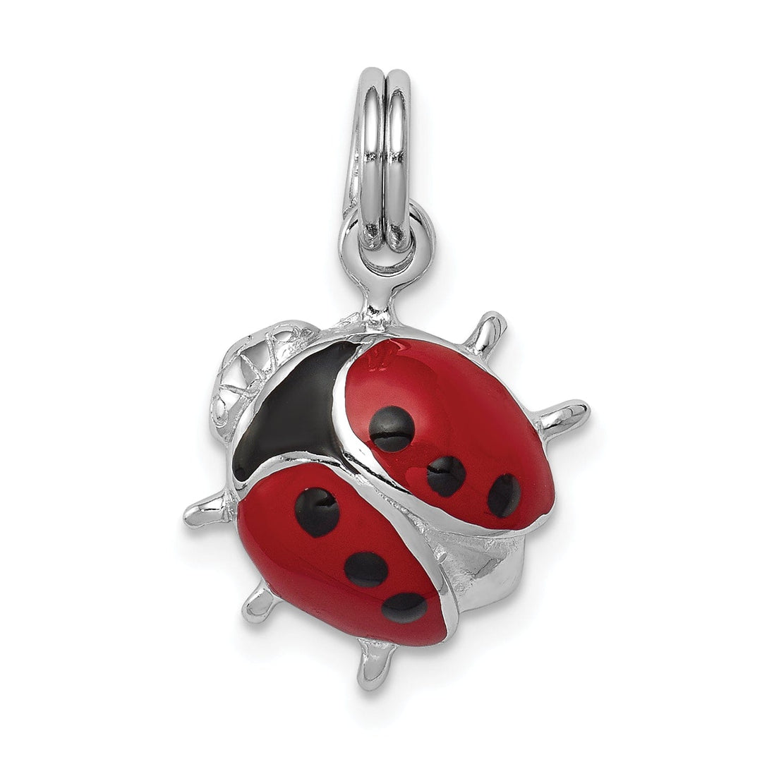 Lovely Rita's Pendants & Charms Sterling Silver Red Enameled Red Ladybug Charm