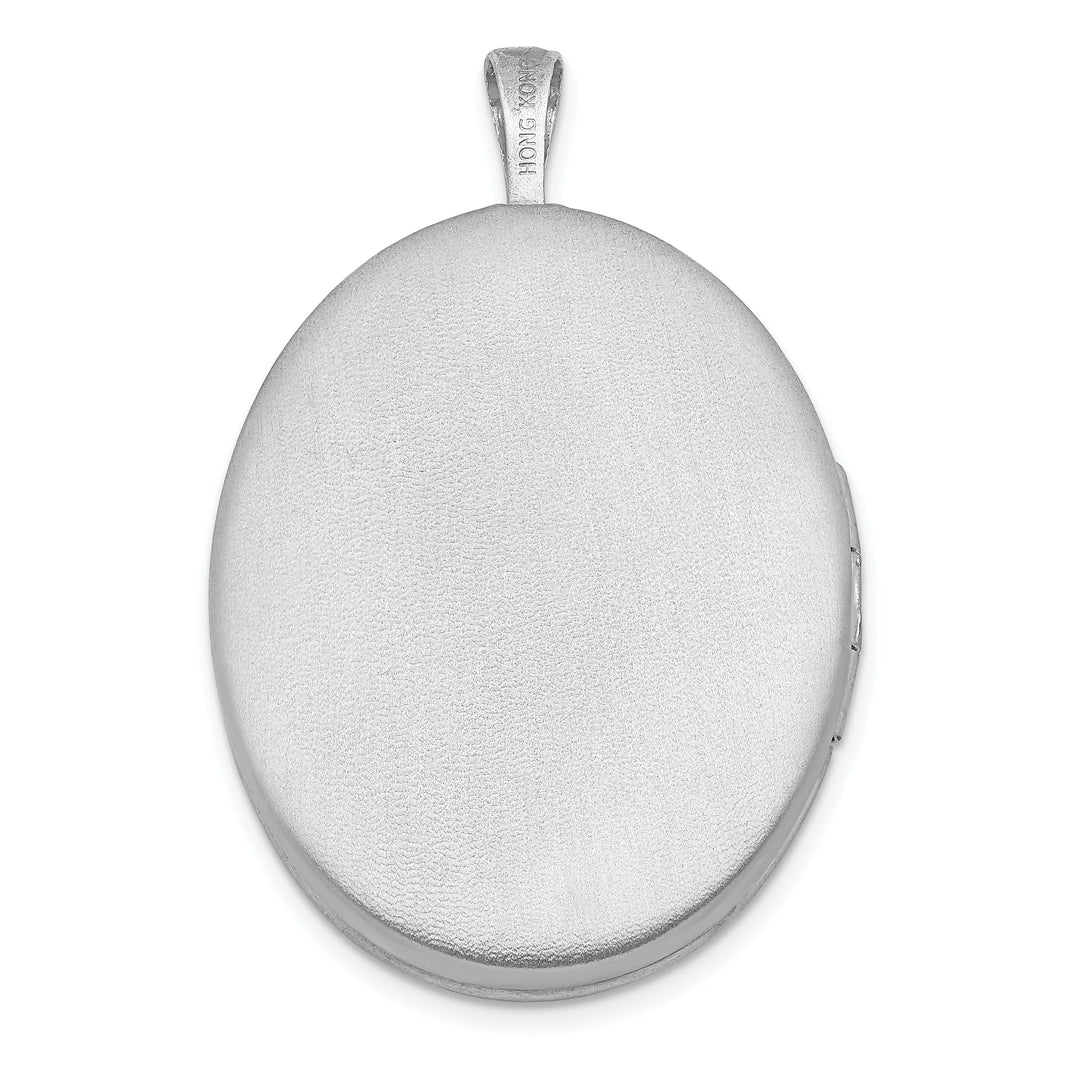 Lovely Rita's Pendants & Charms Sterling Silver RH 26mm Brushed/Polished Enameled Roses Mom Oval Locket