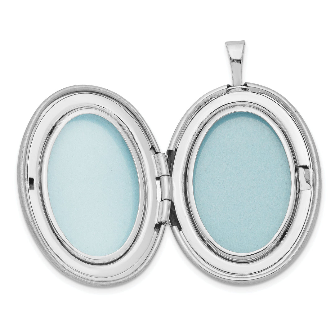 Lovely Rita's Pendants & Charms Sterling Silver RH 26mm Brushed/Polished Enameled Roses Mom Oval Locket