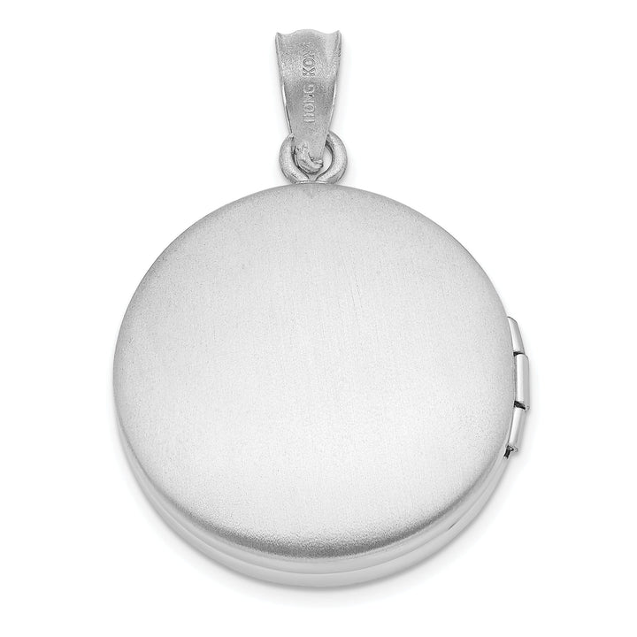 Lovely Rita's Pendants & Charms Sterling Silver Rhodium 20mm Grooved and Polished Pawprint Round Locket