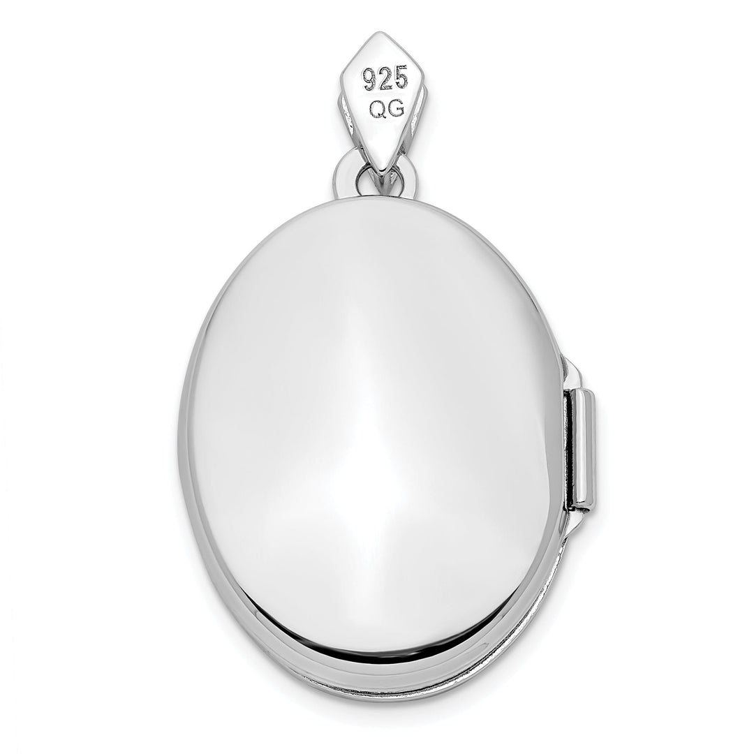 Lovely Rita's Pendants & Charms Sterling Silver Rhodium-plate Polished and Textured Diamond Tree Locket