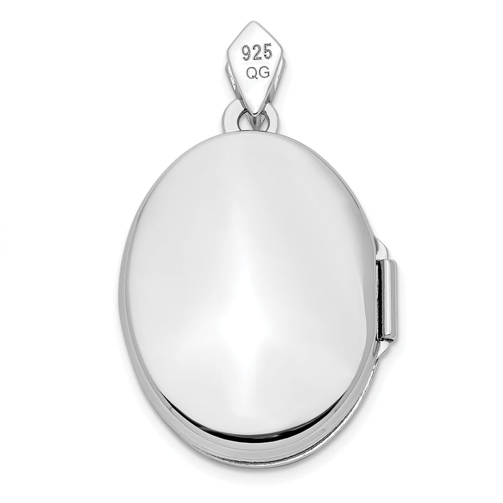 Lovely Rita's Pendants & Charms Sterling Silver Rhodium-plate Polished and Textured Diamond Tree Locket