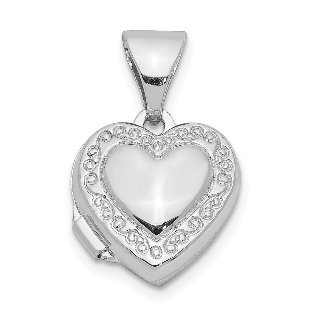Lovely Rita's Pendants & Charms Sterling Silver Rhodium-plated 10mm Heart Locket