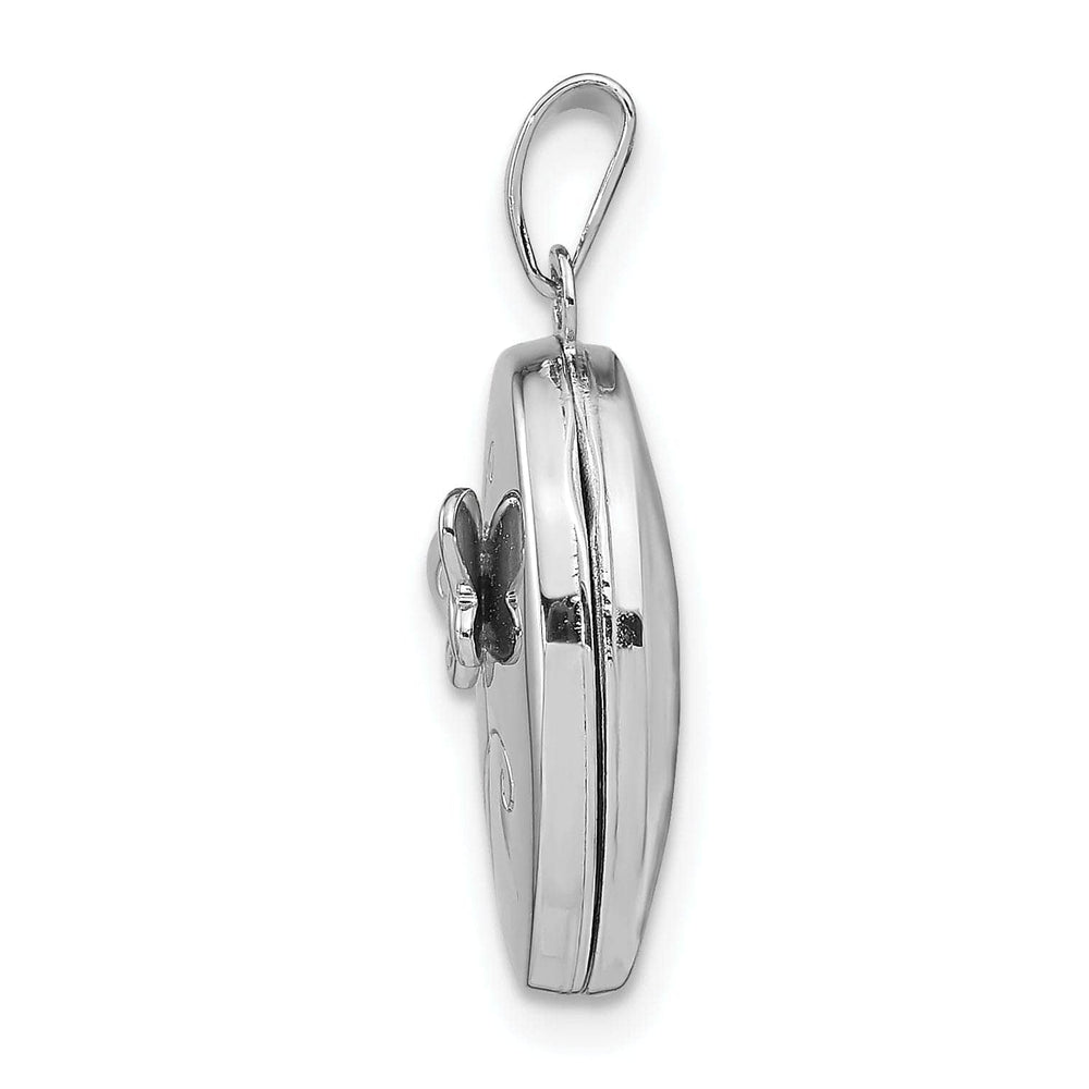 Lovely Rita's Pendants & Charms Sterling Silver Rhodium-plated 17x14mm Butterfly Locket