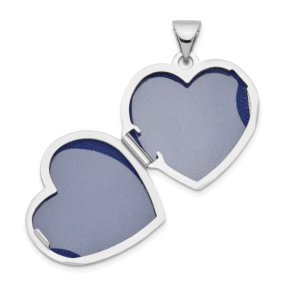 Lovely Rita's Pendants & Charms Sterling Silver Rhodium-plated 18mm Floral Heart Locket