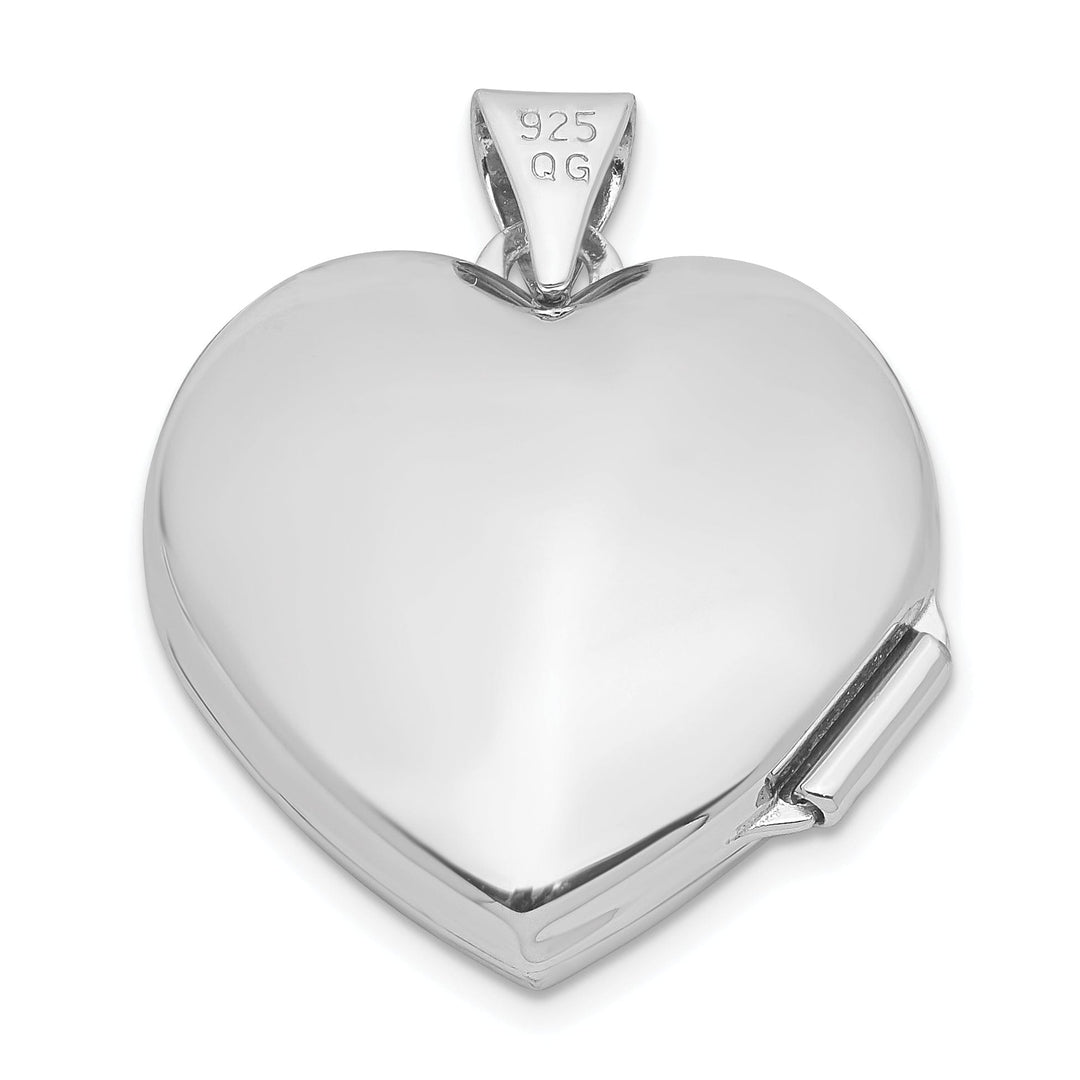 Lovely Rita's Pendants & Charms Sterling Silver Rhodium-plated 18mm Floral Heart Locket