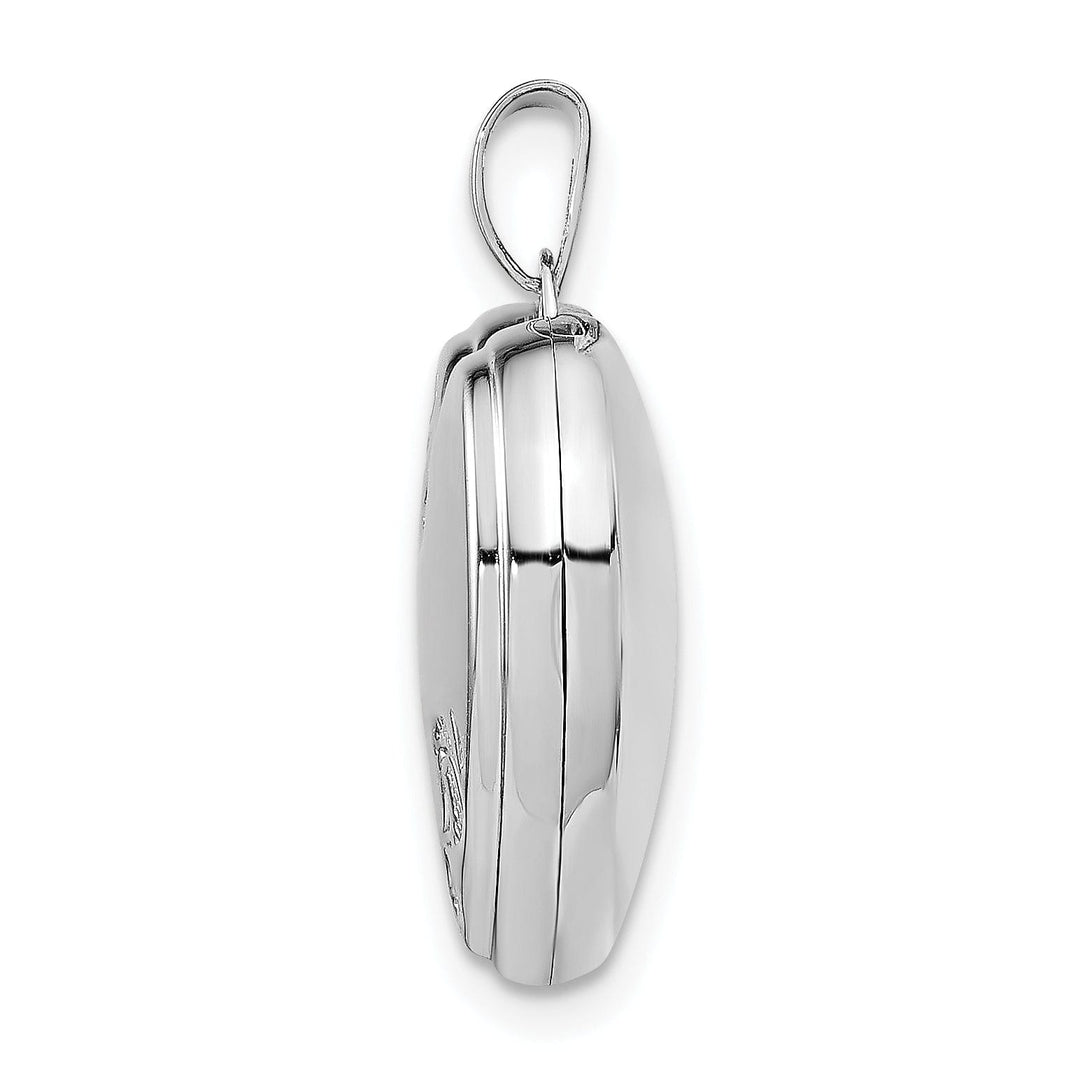 Lovely Rita's Pendants & Charms Sterling Silver Rhodium-plated 18mm Floral Heart Locket