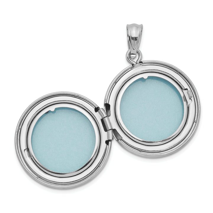 Lovely Rita's Pendants & Charms Sterling Silver Rhodium-plated 20mm Grooved and Polished Tree Round Locket