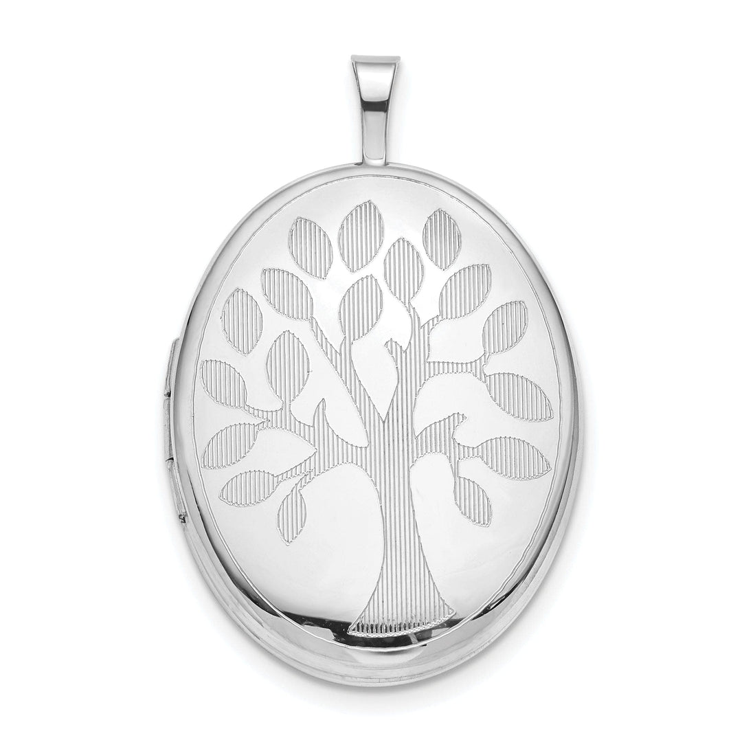 Lovely Rita's Pendants & Charms Sterling Silver Rhodium-plated 20mm Tree Oval Locket