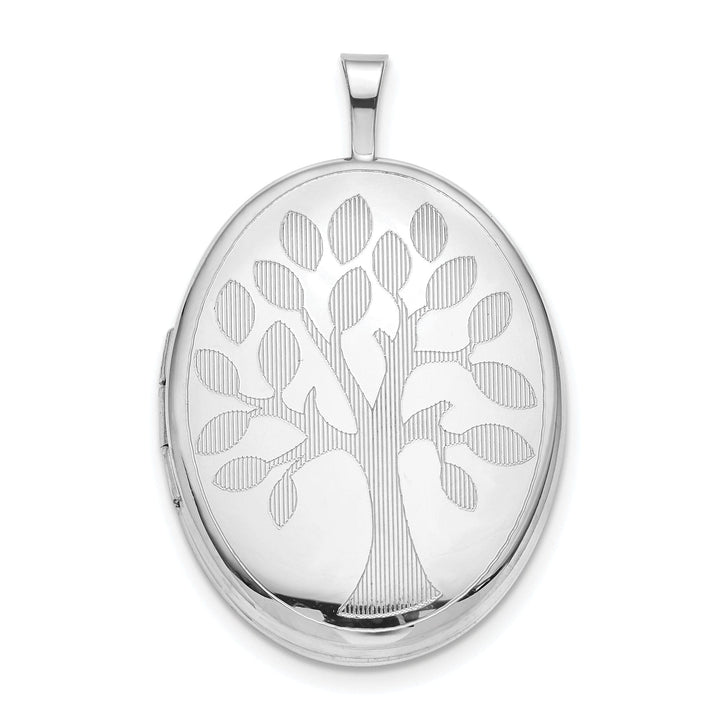 Lovely Rita's Pendants & Charms Sterling Silver Rhodium-plated 20mm Tree Oval Locket