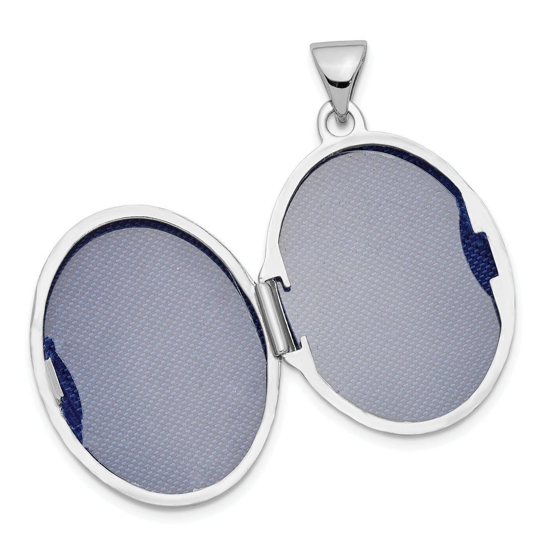 Lovely Rita's Pendants & Charms Sterling Silver Rhodium-plated 21mm Scroll Oval Love Always Locket