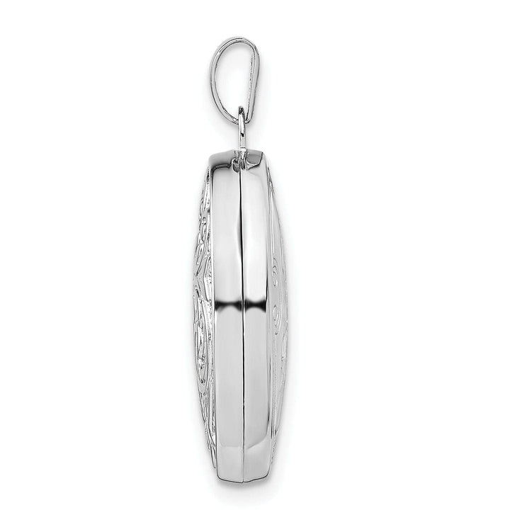 Lovely Rita's Pendants & Charms Sterling Silver Rhodium-plated 21mm Scroll Oval Love Always Locket