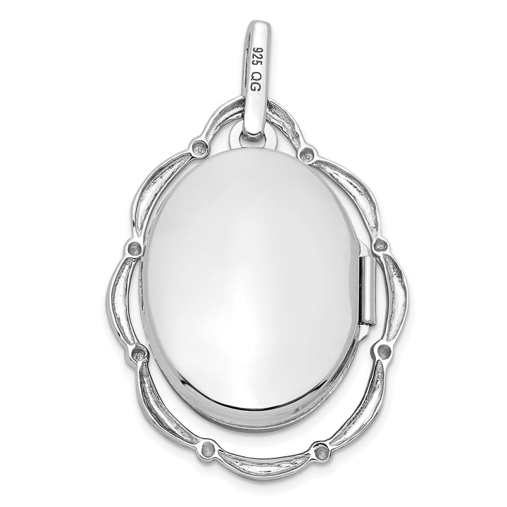 Lovely Rita's Pendants & Charms Sterling Silver Rhodium-plated 21x16mm Oval Locket