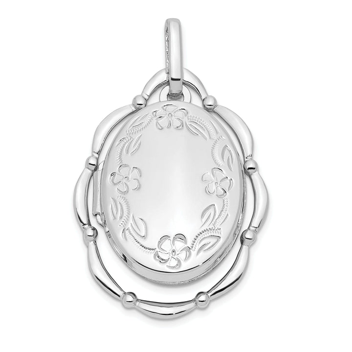 Lovely Rita's Pendants & Charms Sterling Silver Rhodium-plated 21x16mm Oval Locket