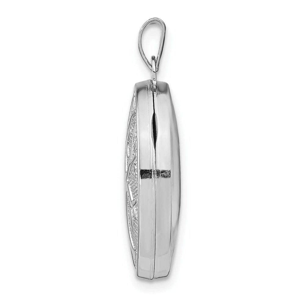 Lovely Rita's Pendants & Charms Sterling Silver Rhodium-plated 21x16mm Oval Tree Locket