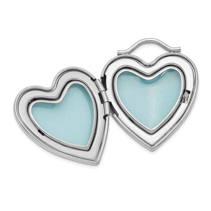 Lovely Rita's Pendants & Charms Sterling Silver Rhodium-plated 24mm Swarovski Crystal Heart Locket
