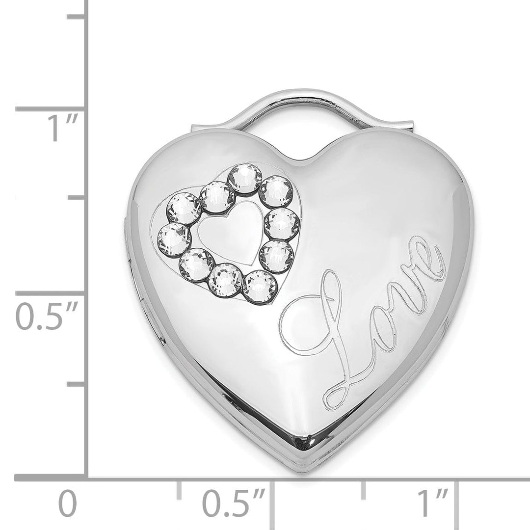 Lovely Rita's Pendants & Charms Sterling Silver Rhodium-plated 24mm Swarovski Crystal Heart Locket