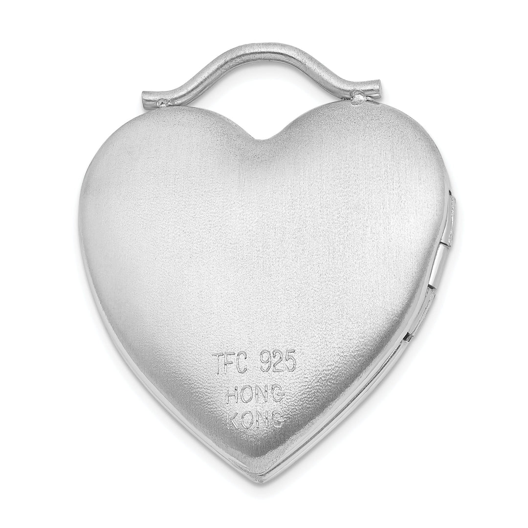 Lovely Rita's Pendants & Charms Sterling Silver Rhodium-plated 24mm Swarovski Crystal Heart Locket