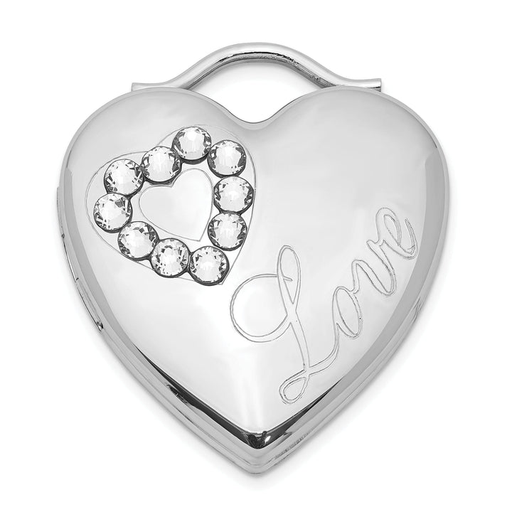 Lovely Rita's Pendants & Charms Sterling Silver Rhodium-plated 24mm Swarovski Crystal Heart Locket