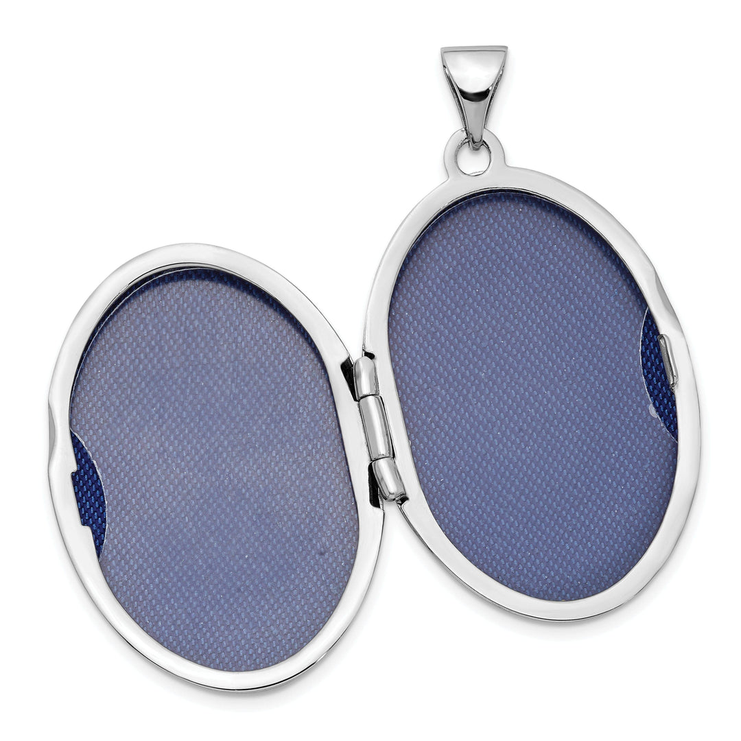 Lovely Rita's Pendants & Charms Sterling Silver Rhodium-plated 26mm Scroll Oval Locket