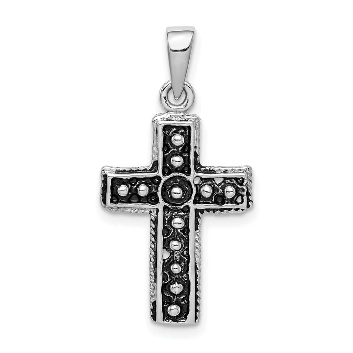 Lovely Rita's Pendants & Charms Sterling Silver Rhodium-plated and Antiqued Cross Pendant