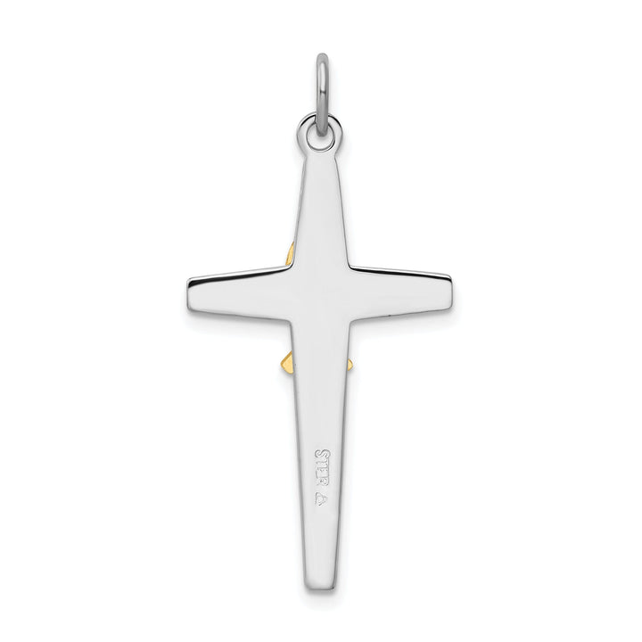 Lovely Rita's Pendants & Charms Sterling Silver Rhodium-plated and Gold Tone Cross Pendant