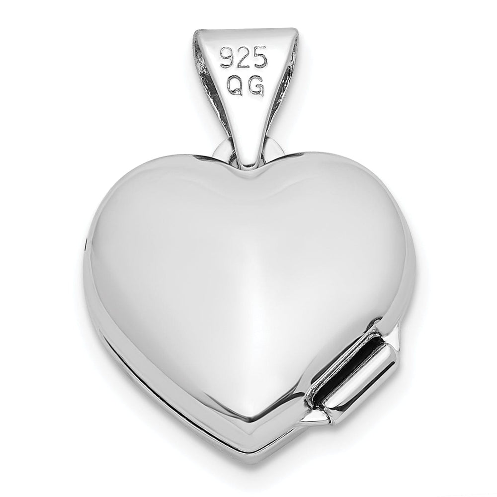Lovely Rita's Pendants & Charms Sterling Silver Rhodium-plated and Gold-tone Floral Mom Heart Locket