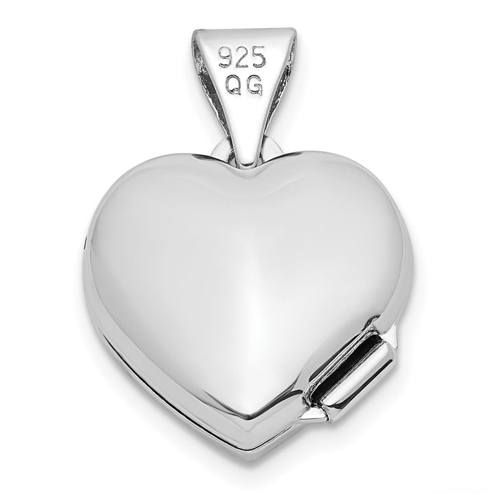 Lovely Rita's Pendants & Charms Sterling Silver Rhodium-plated and Gold-tone Floral Mom Heart Locket
