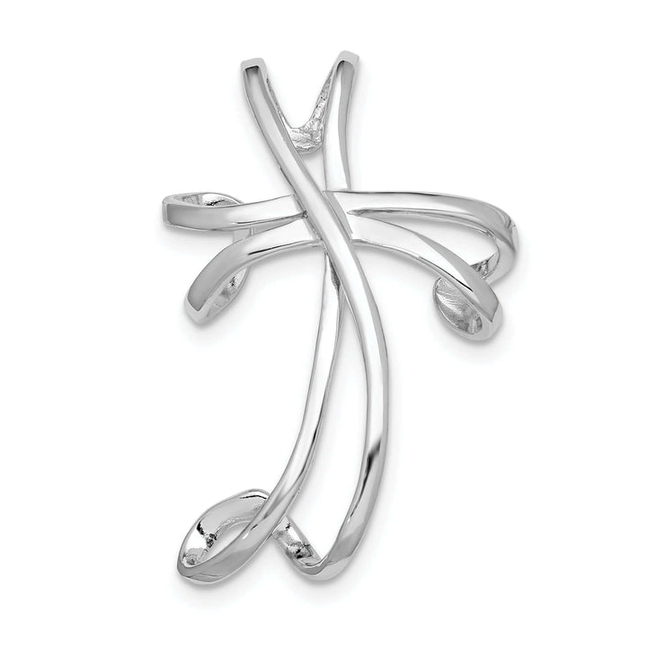 Lovely Rita's Pendants & Charms Sterling Silver Rhodium-plated Cross Chain Slide Pendant
