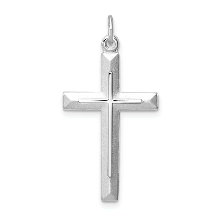Lovely Rita's Pendants & Charms Sterling Silver Rhodium-plated Cross Pendant