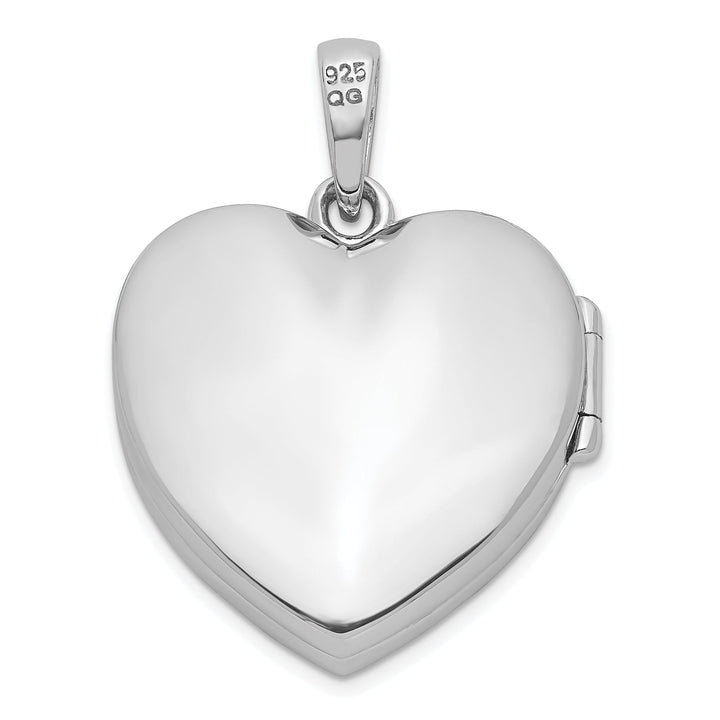 Lovely Rita's Pendants & Charms Sterling Silver Rhodium-plated CZ 23mm Heart Locket