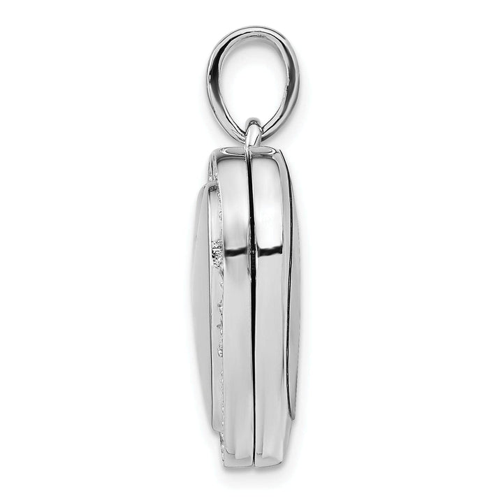 Lovely Rita's Pendants & Charms Sterling Silver Rhodium-plated CZ 23mm Heart Locket