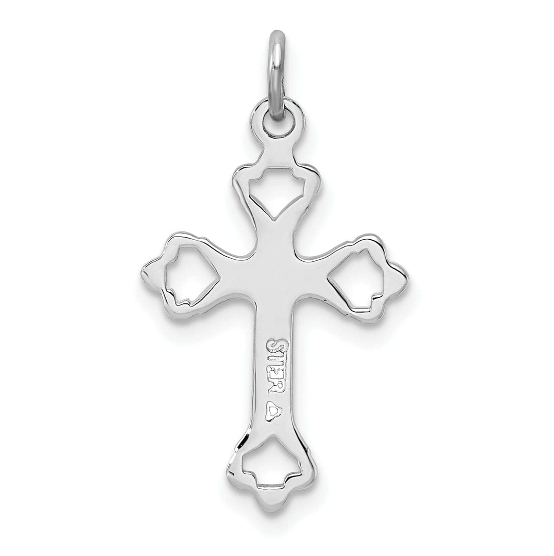 Lovely Rita's Pendants & Charms Sterling Silver Rhodium-plated Diamond-Cut Cross Pendant