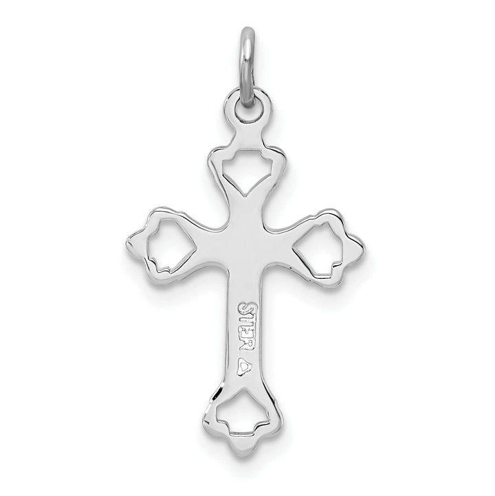 Lovely Rita's Pendants & Charms Sterling Silver Rhodium-plated Diamond-Cut Cross Pendant