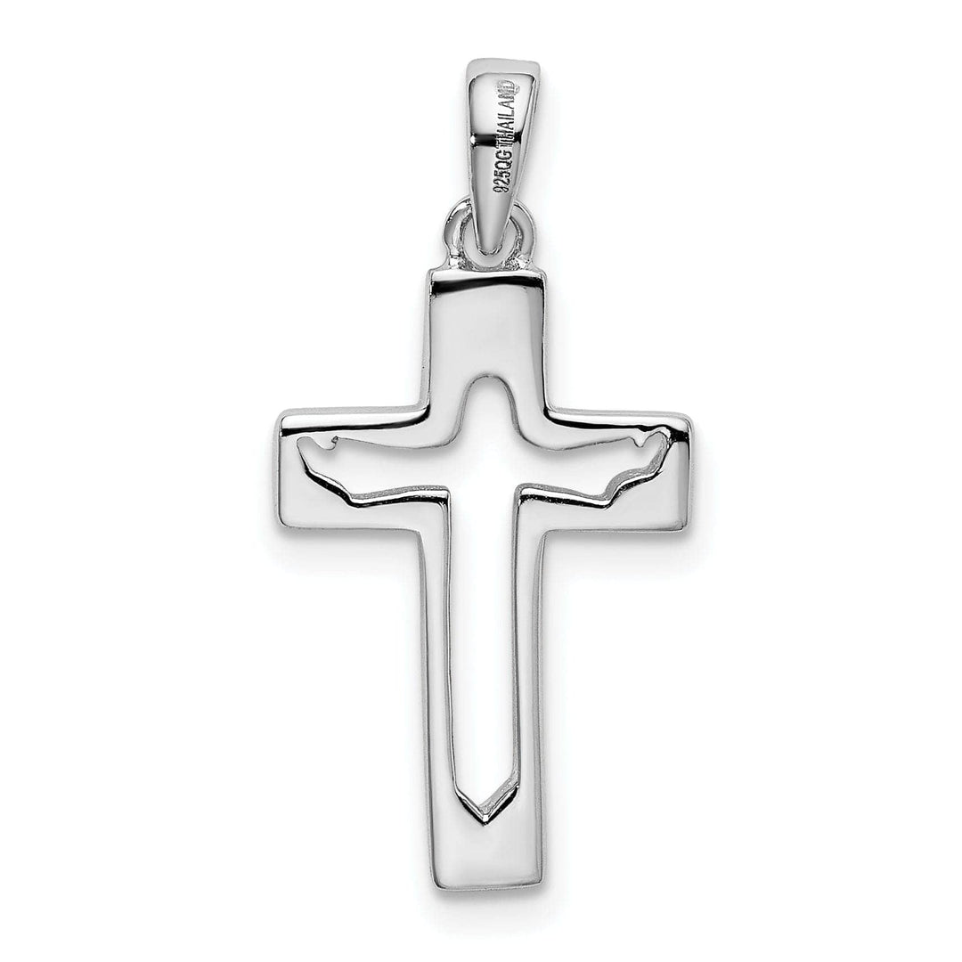 Lovely Rita's Pendants & Charms Sterling Silver Rhodium-plated Jesus Cut-out Cross Pendant