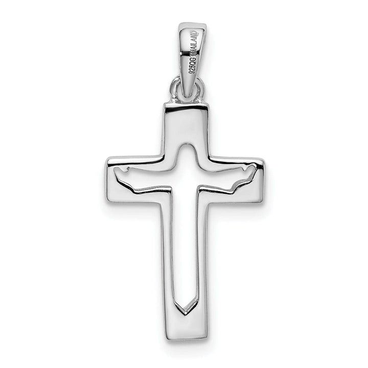 Lovely Rita's Pendants & Charms Sterling Silver Rhodium-plated Jesus Cut-out Cross Pendant