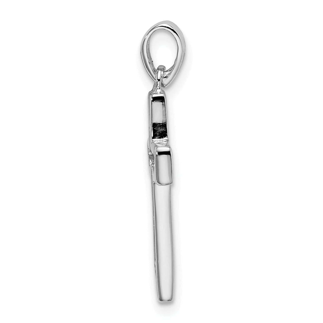 Lovely Rita's Pendants & Charms Sterling Silver Rhodium-plated Jesus Cut-out Cross Pendant