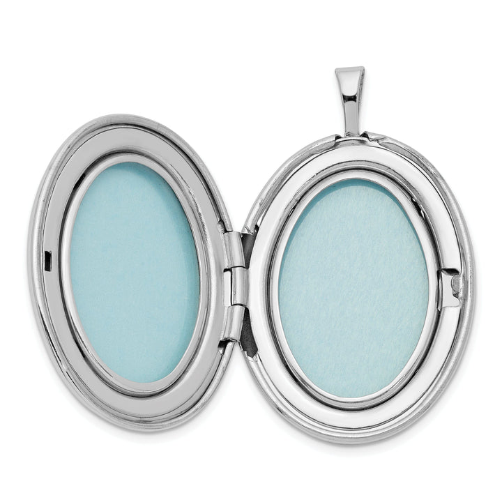 Lovely Rita's Pendants & Charms Sterling Silver Rhodium-plated Oval Satin and Polished Paw Print Locket