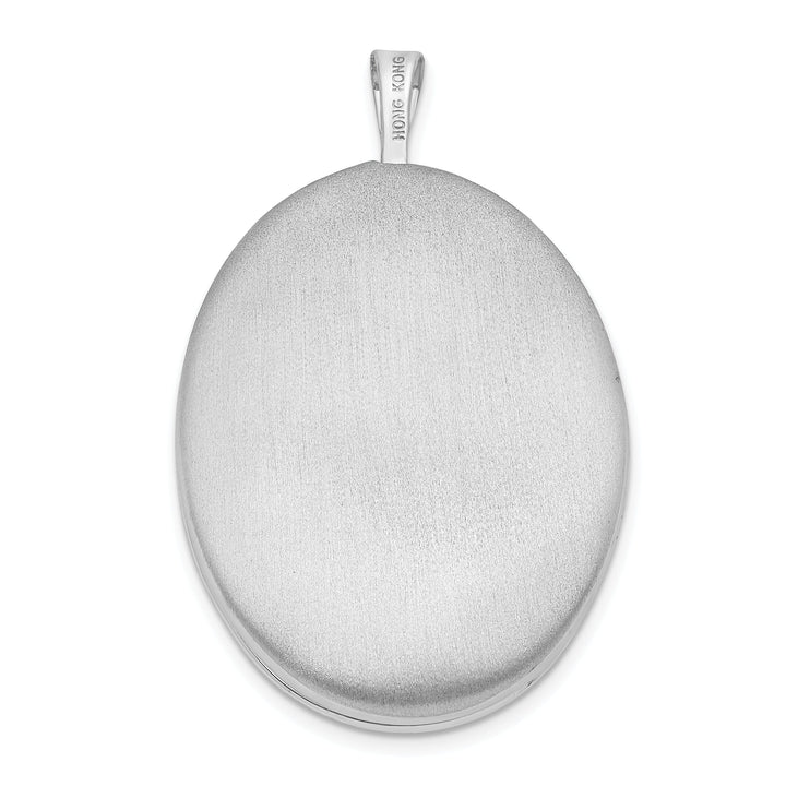 Lovely Rita's Pendants & Charms Sterling Silver Rhodium-plated Oval Satin and Polished Paw Print Locket