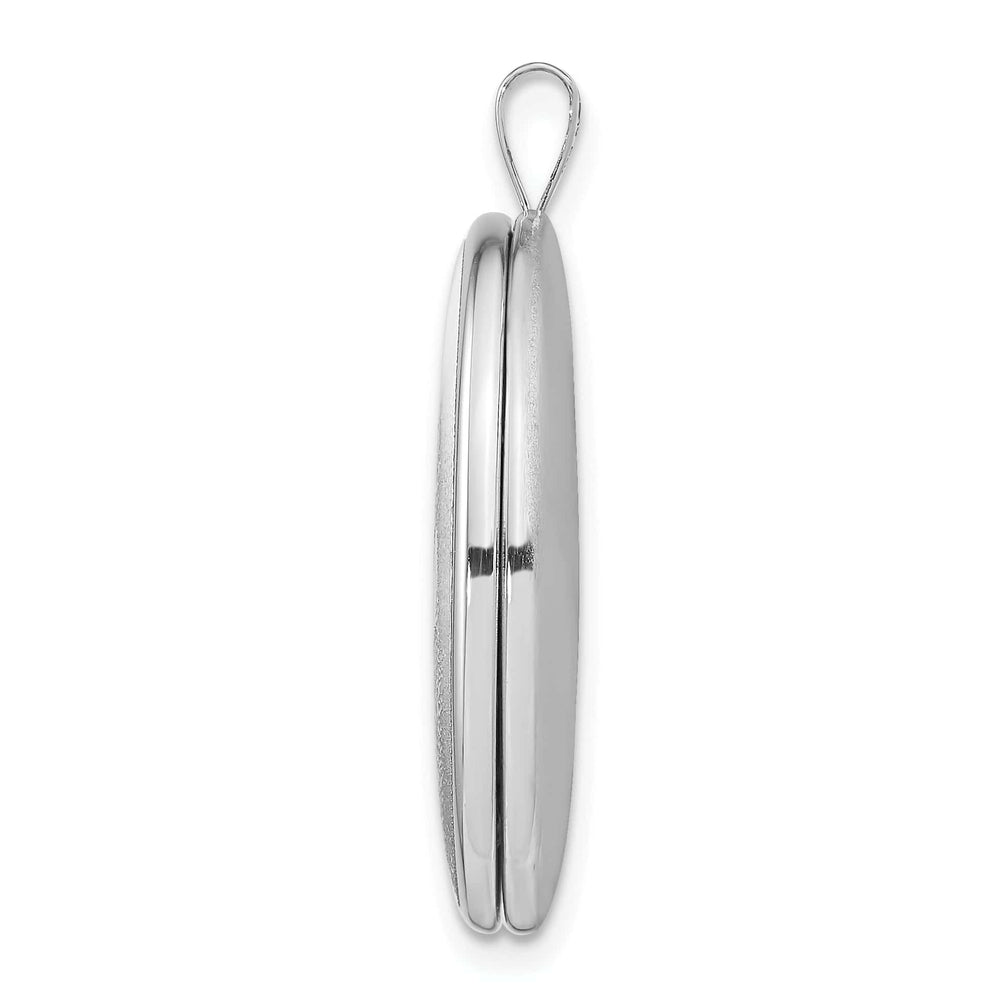 Lovely Rita's Pendants & Charms Sterling Silver Rhodium-plated Oval Satin and Polished Paw Print Locket