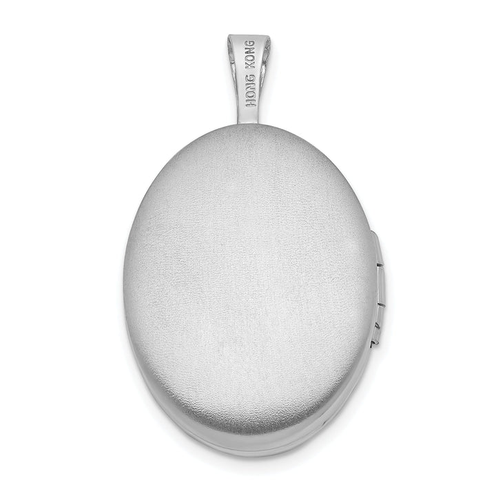 Lovely Rita's Pendants & Charms Sterling Silver Rhodium-plated Oval Satin and Polished Paw Prints Locket