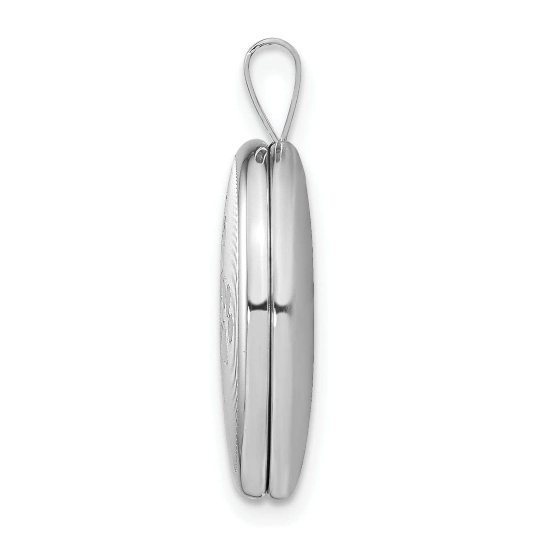 Lovely Rita's Pendants & Charms Sterling Silver Rhodium-plated Oval Satin and Polished Paw Prints Locket