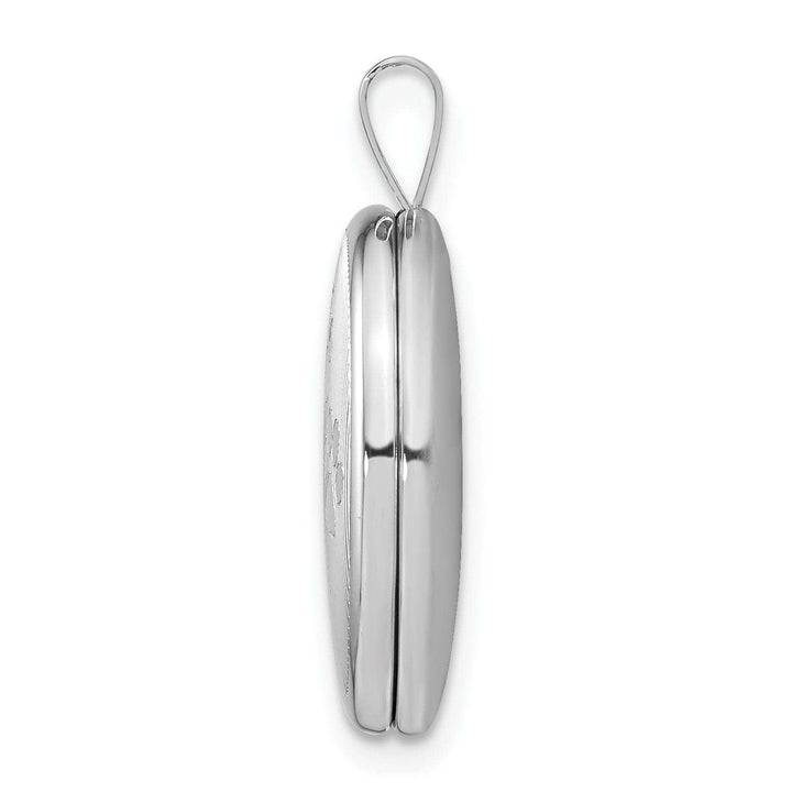Lovely Rita's Pendants & Charms Sterling Silver Rhodium-plated Oval Satin and Polished Paw Prints Locket