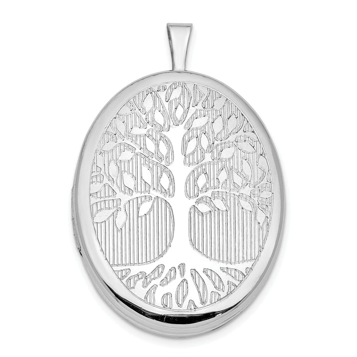 Lovely Rita's Pendants & Charms Sterling Silver Rhodium-plated Oval Tree Locket