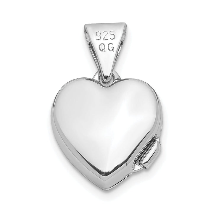 Lovely Rita's Pendants & Charms Sterling Silver Rhodium-plated Polished 10mm Heart Locket