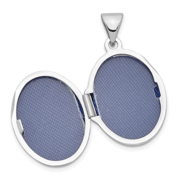 Lovely Rita's Pendants & Charms Sterling Silver Rhodium-plated Polished 17mm Domed Oval Locket