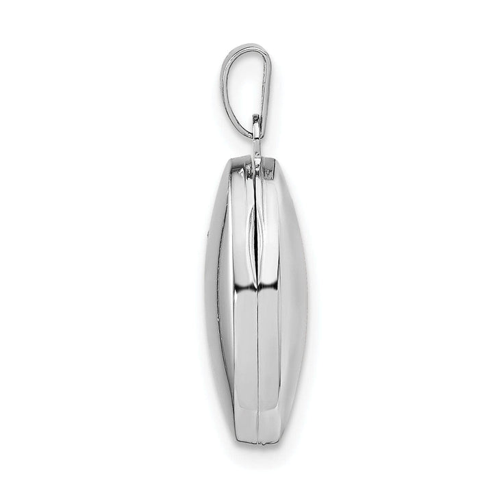Lovely Rita's Pendants & Charms Sterling Silver Rhodium-plated Polished 17mm Domed Oval Locket